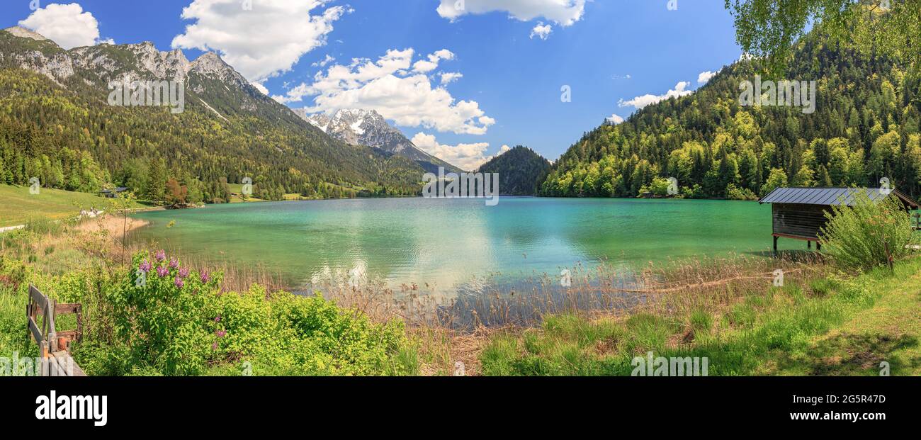 The Hintersteiner See Lake near Scheffau at the Wilder Kaiser Mountains in Tyrol Stock Photo