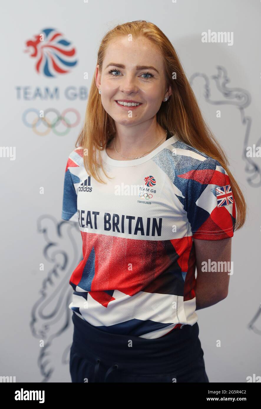 Aimee Pratt during the Athletics kitting out session for the Tokyo Olympics 2020 at the Birmingham NEC, UK. Picture date: Tuesday June 29, 2021. Stock Photo