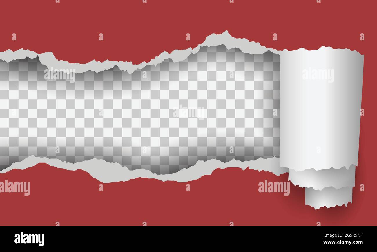 Torn red paper frame on transparent background Stock Vector Image & Art ...