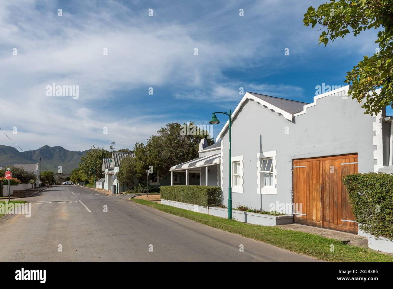 STANFORD, SOUTH AFRICA APRIL 12, 2021 A street scene, with historic