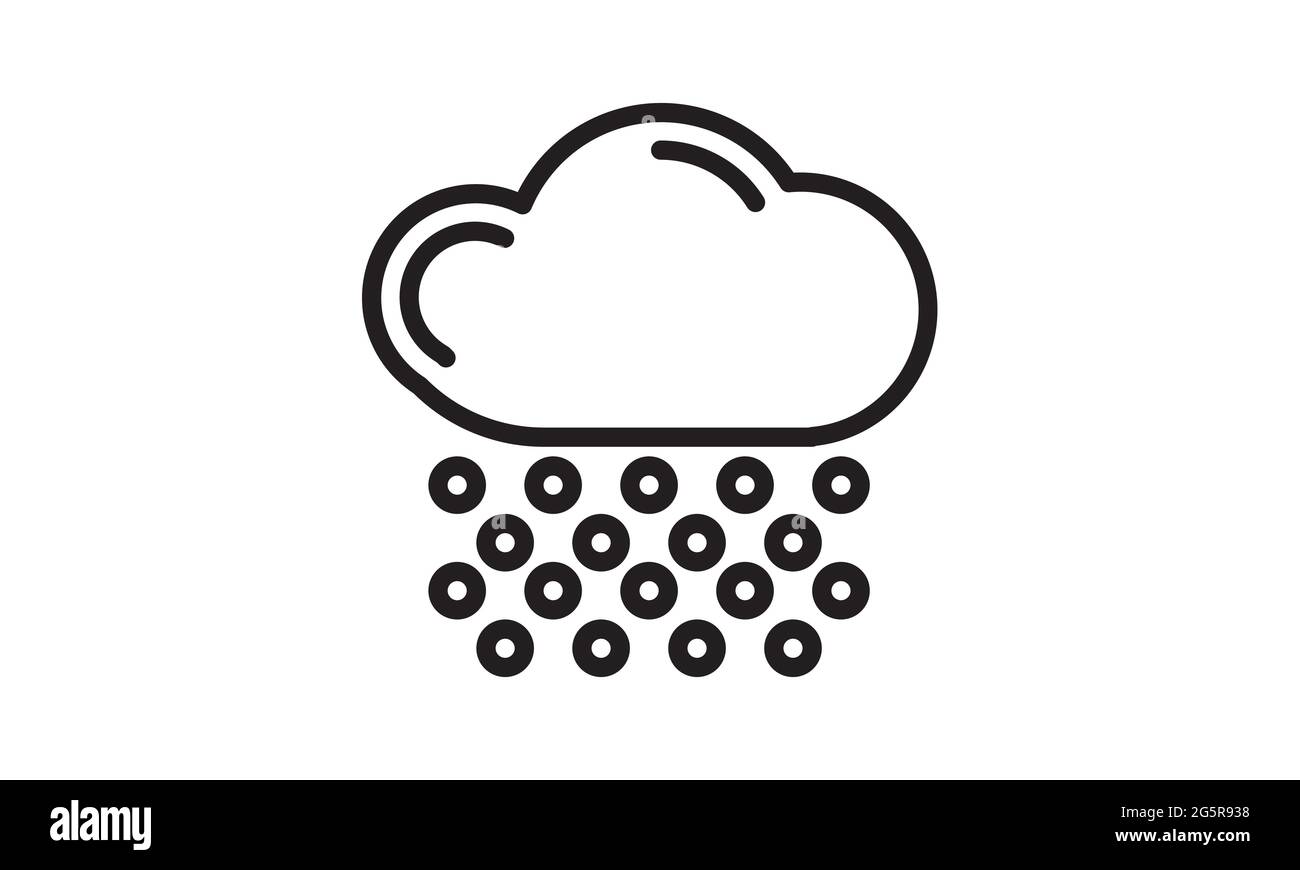 Weather overcast snowing icon in single color. Nature snowflakes winter ...