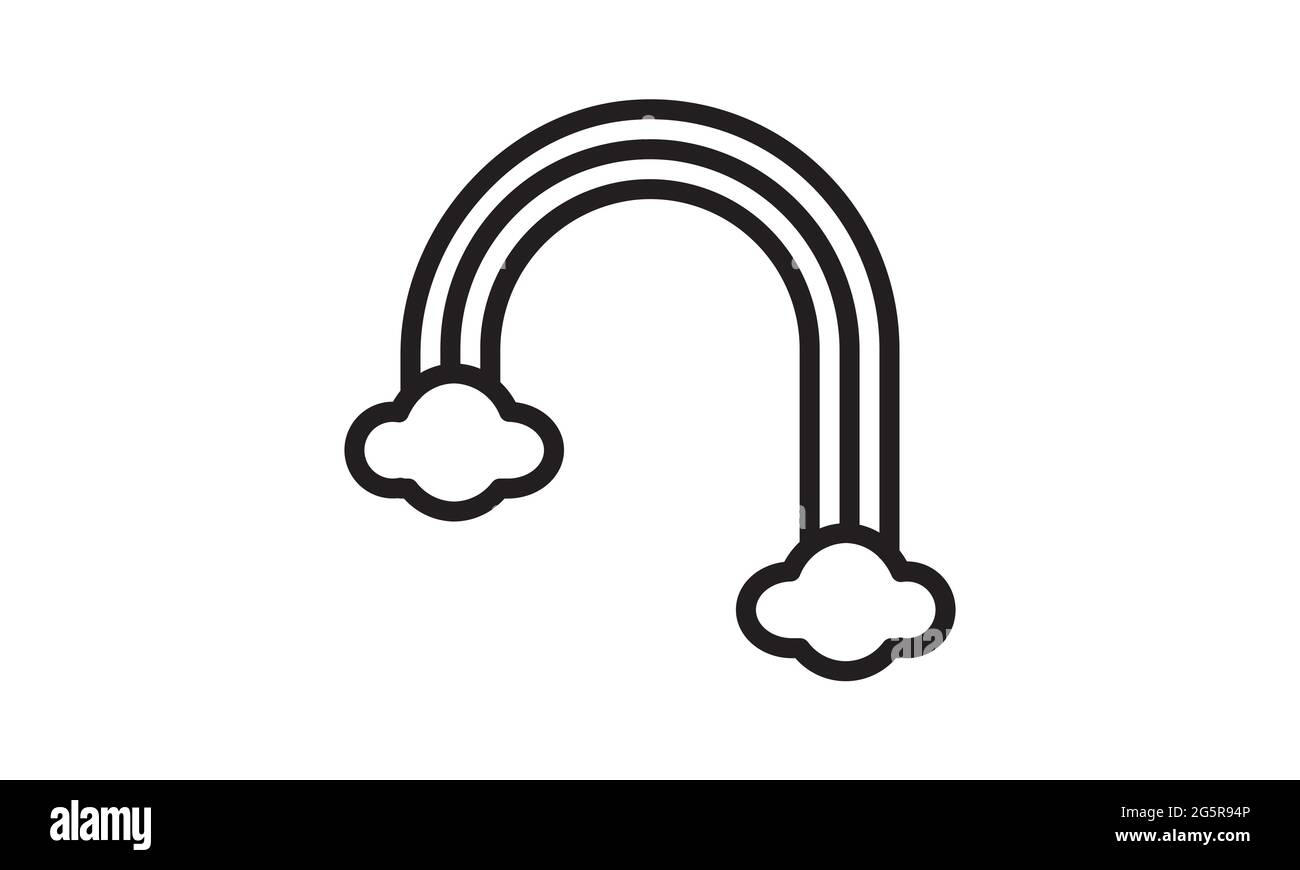 A cloud and rainbow icon over white background vector illustration ...