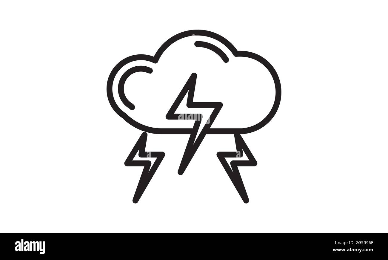 Electric storm weather isolated icon vector image Stock Vector