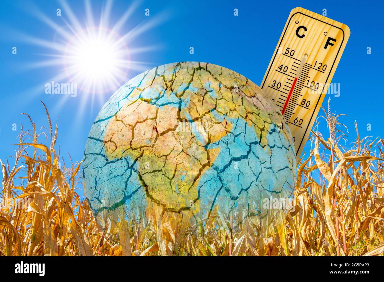 Heat in summer with high temperature and lack of water Stock Photo