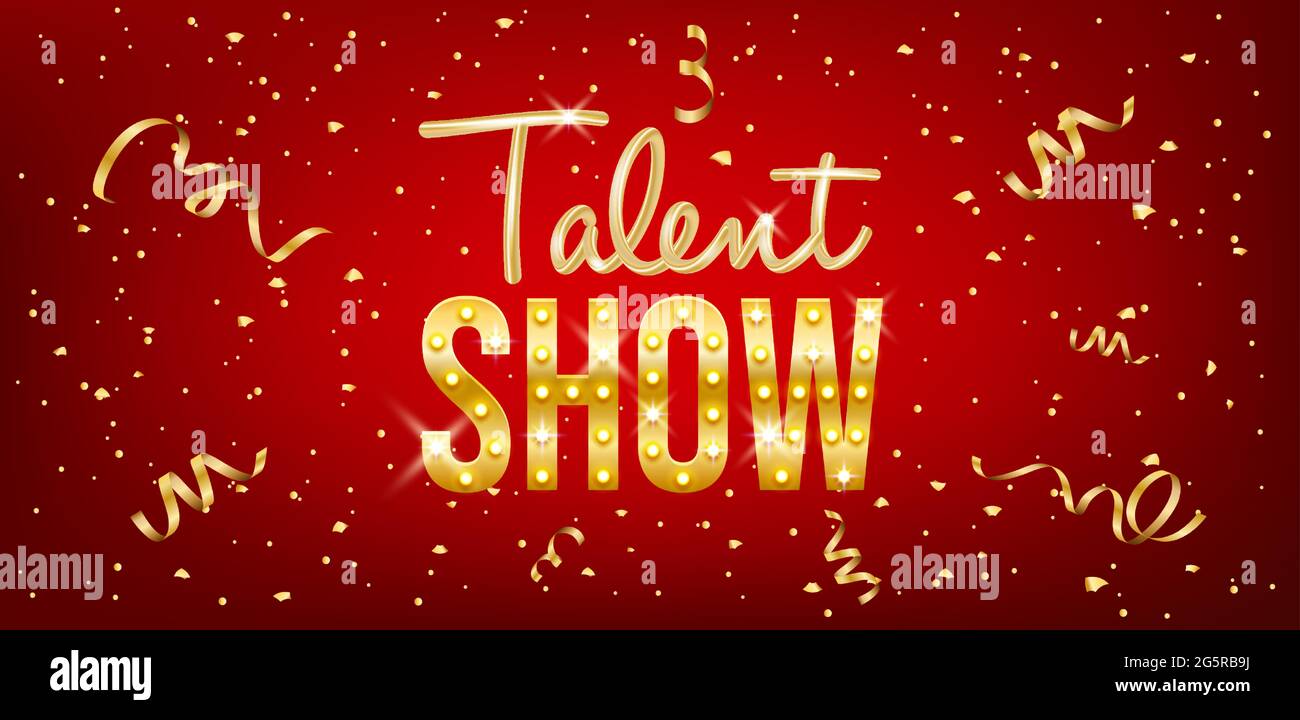 Talent show banner, poster, gold inscription on red background Stock Vector  Image & Art - Alamy