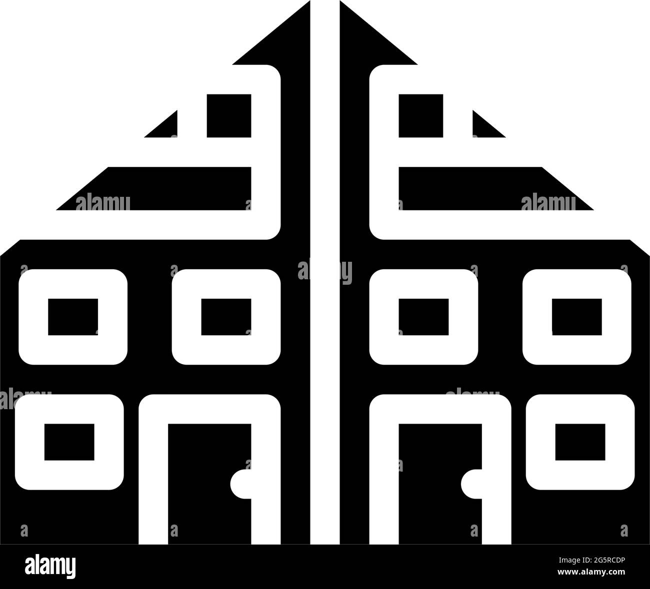 two family house glyph icon vector illustration Stock Vector Image ...