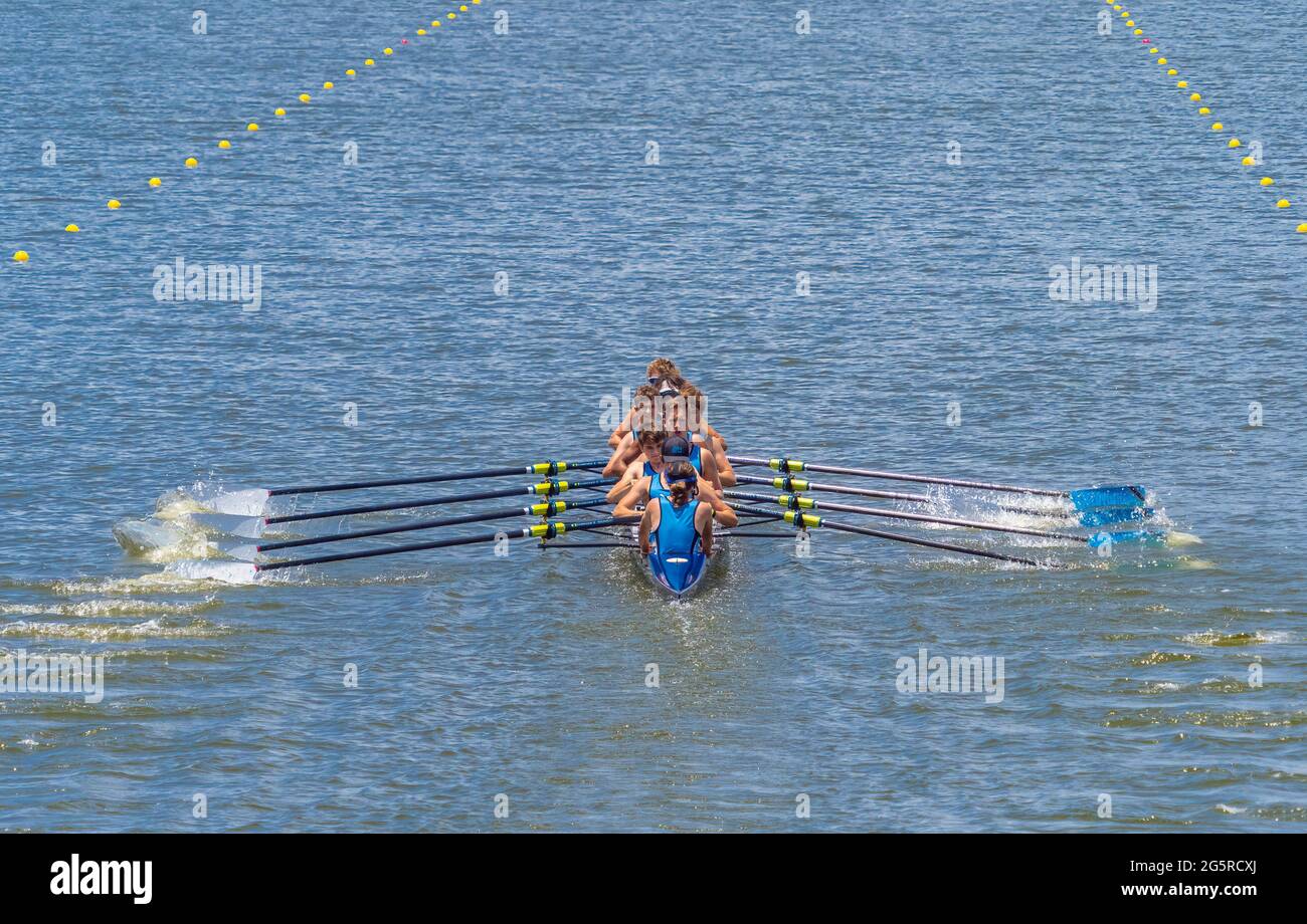 Rowers at The USRowing Youth National Championships Regatta at Nathen