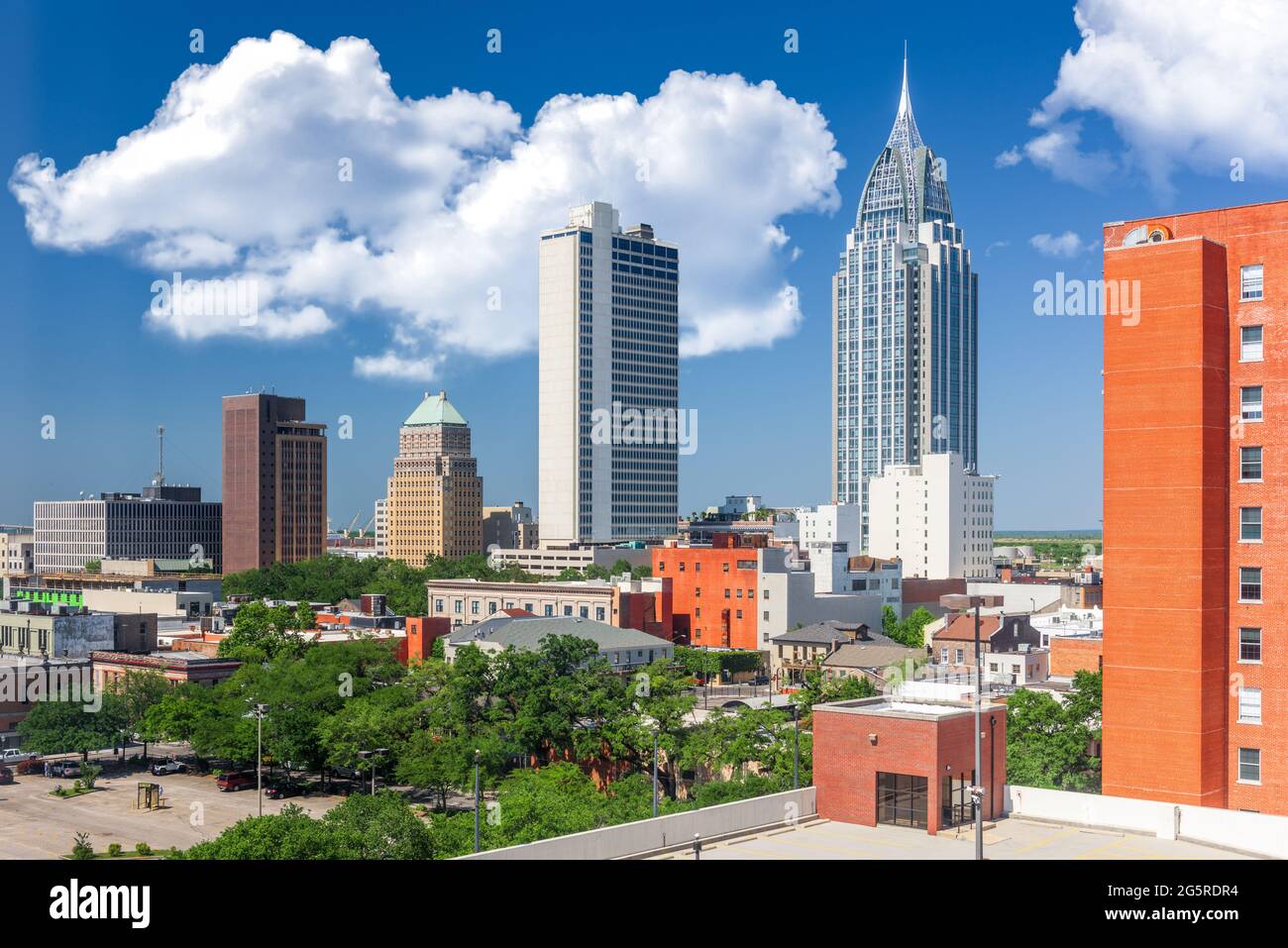 Mobile, Alabama, USA downtown skyline from above Stock Photo Alamy