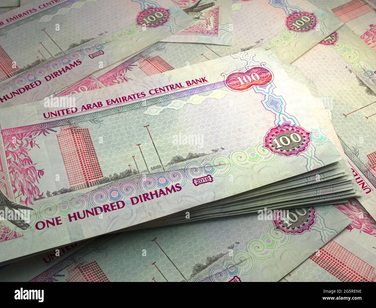 Money of United Arab Emirates. United Arab Emirates dirham bills. AED  banknotes. 100 dirhams. Business, finance, news background Stock Photo -  Alamy