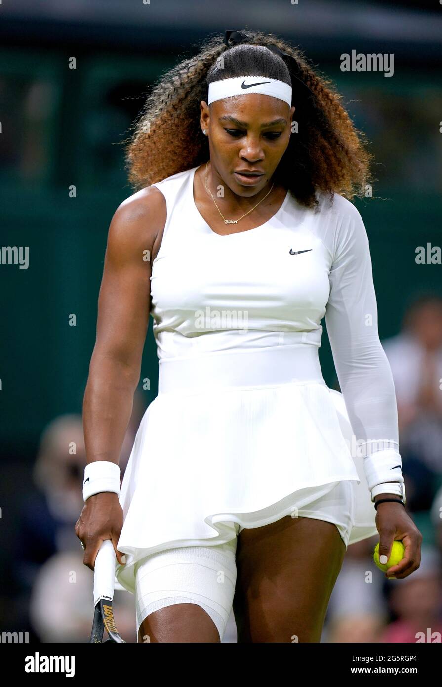 Serena Williams during her first round ladies' singles match against