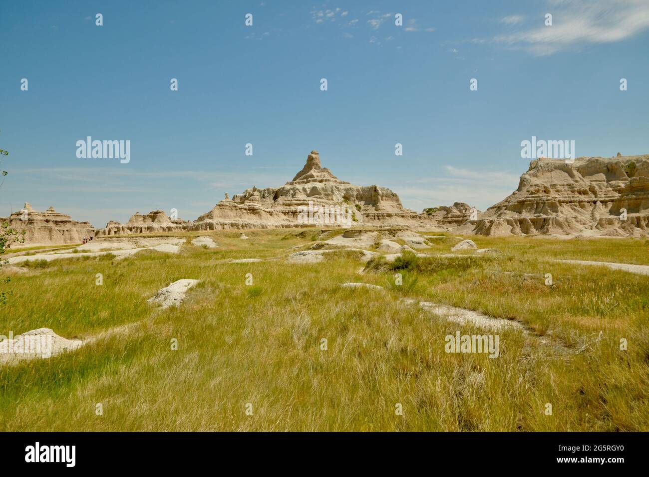 View of Rock Formations, Chadron Formations,through the grassland in