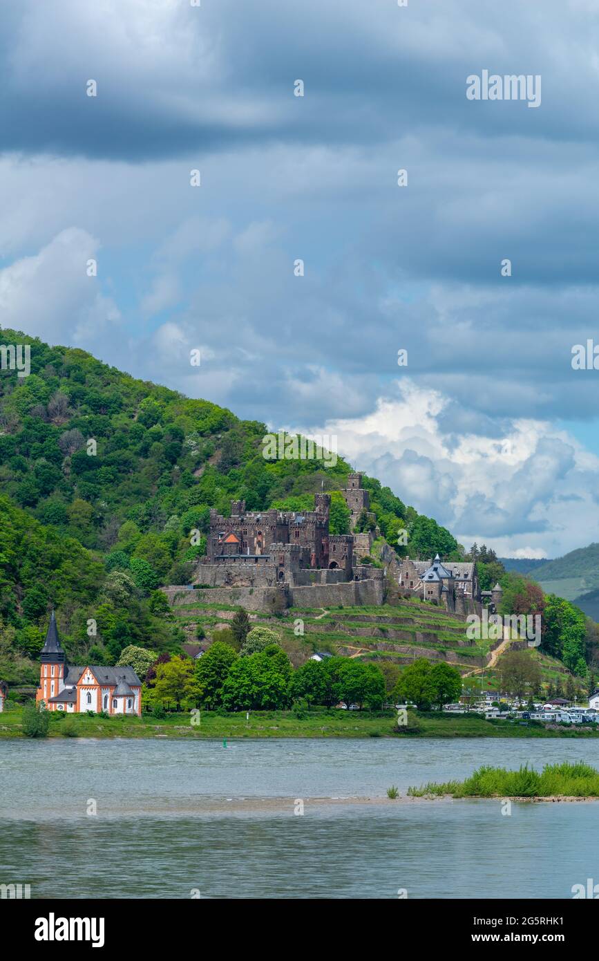 Reichenstein Castle, Trechtinghausen, Upper Middle Rhein Valley, UNESCO World Heritage, Rhineland-Palatinate, Germany Stock Photo