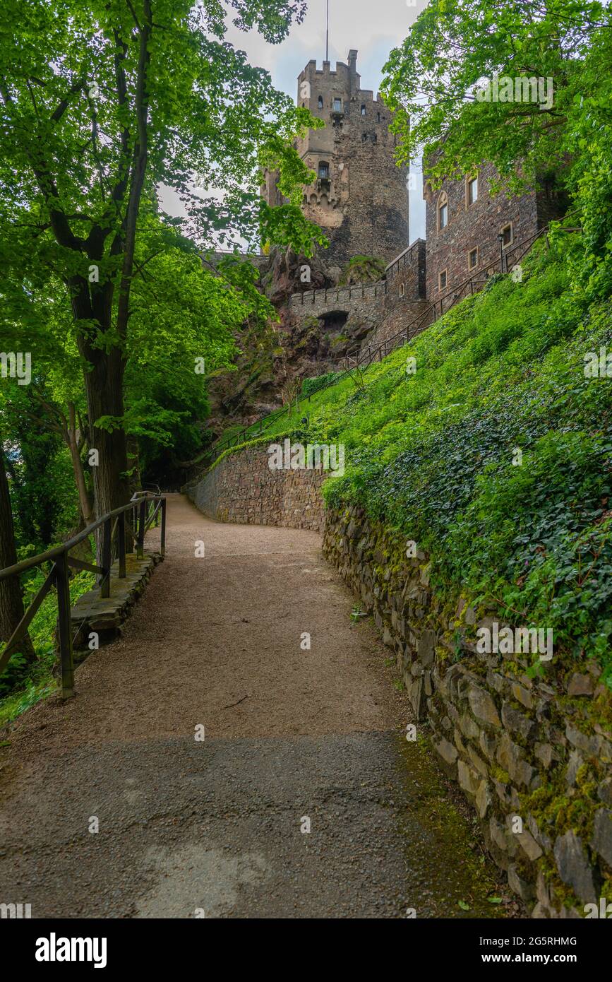 Rheinstein Castle, Trechtinghausen, Upper Middle Rhein Valley, UNESCO World Heritage, Rhineland-Palatinate, Germany Stock Photo