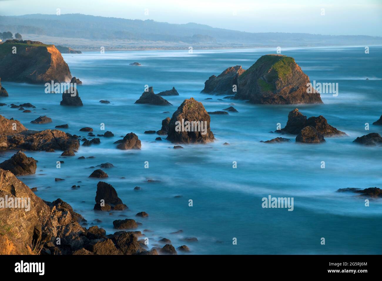 USA, California, North Coast, Mendocino County, Sea stacks , West Coast ...