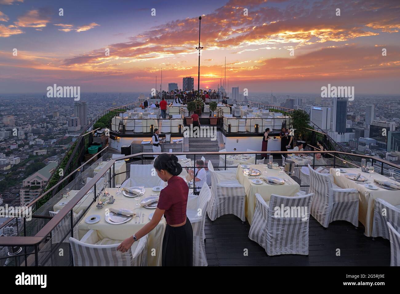View over Bangkok with Restaurant Vertigo Grill at Banyan Tree Hotel, The  Leading Hotels of the World, City, Bangkok, Thailand Stock Photo - Alamy