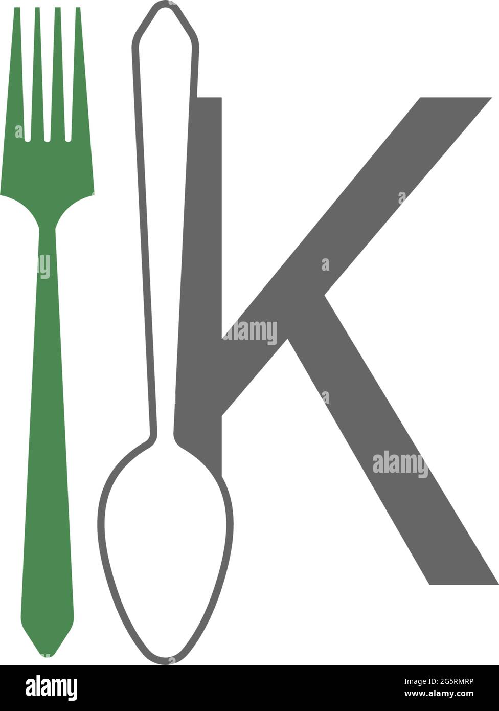Letter K with fork and spoon logo icon design vector illustration Stock Vector