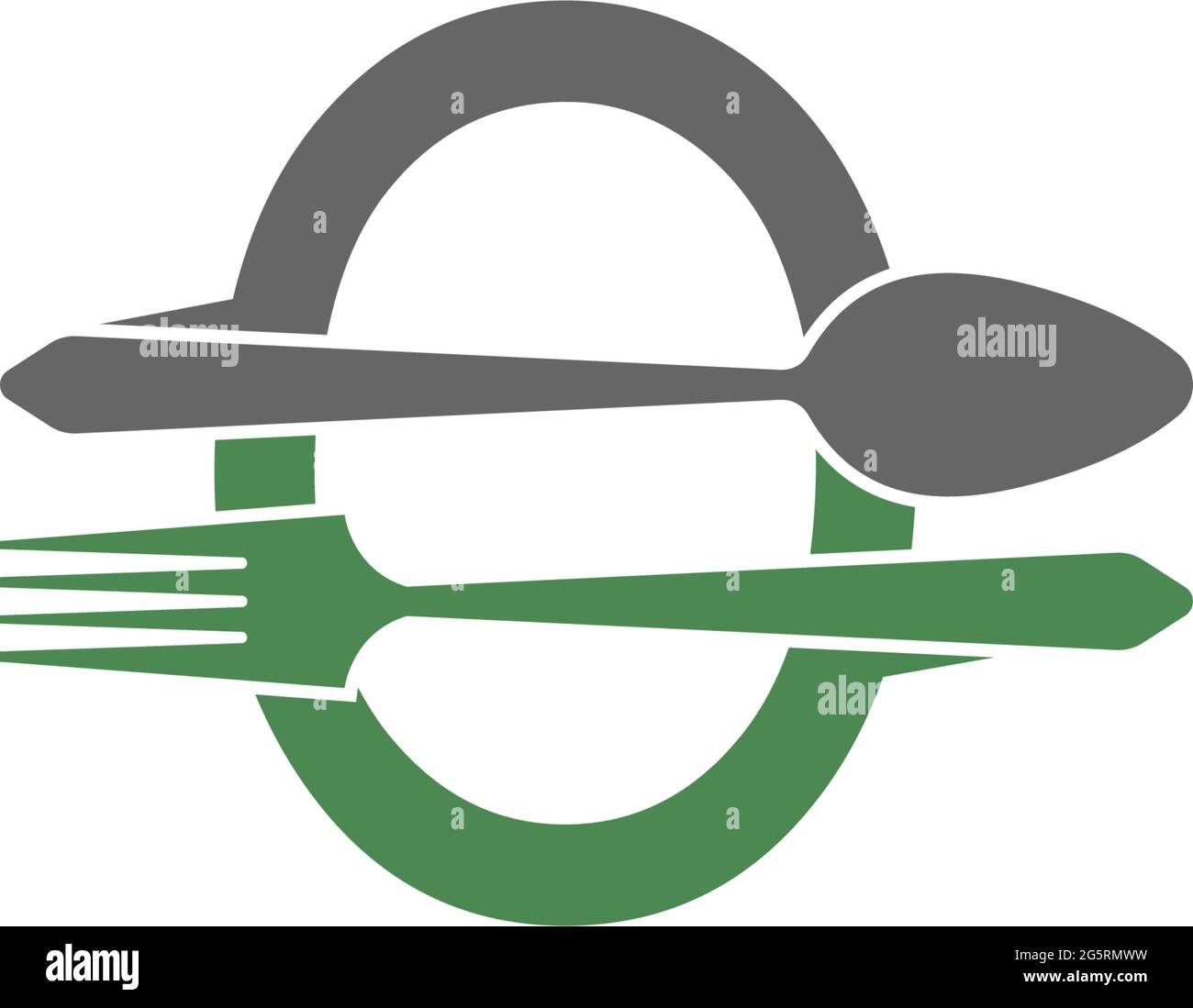 Letter O with fork and spoon logo icon design vector illustration Stock Vector