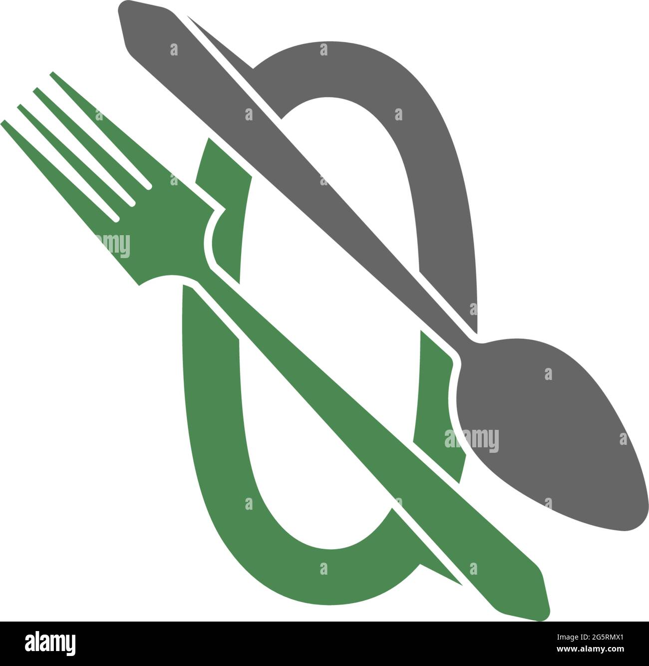Number zero with fork and spoon logo icon design vector illustration Stock Vector