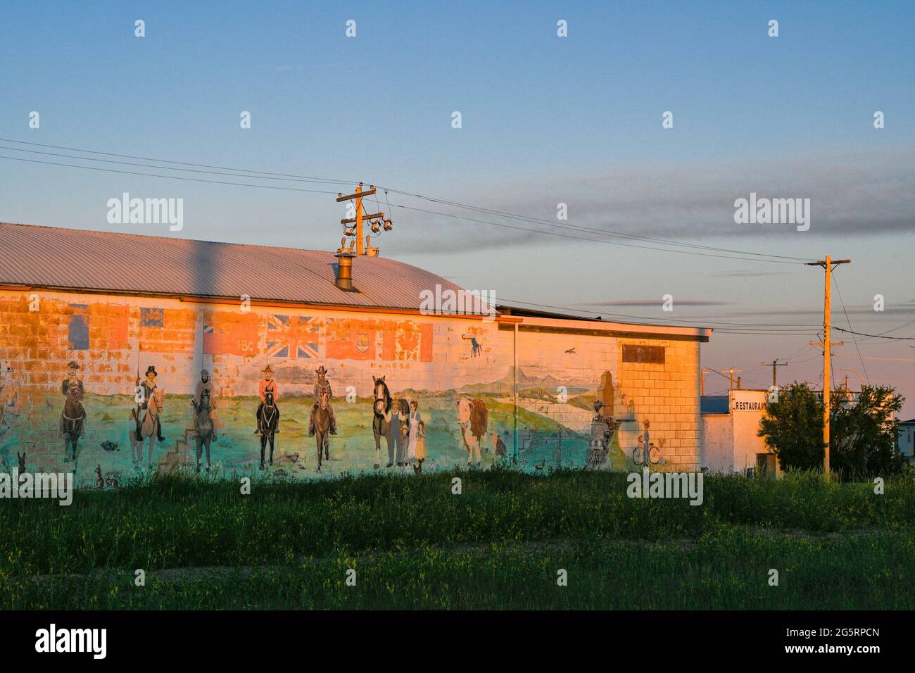 Heritage mural, Milk River, Alberta, Canada Stock Photo Alamy