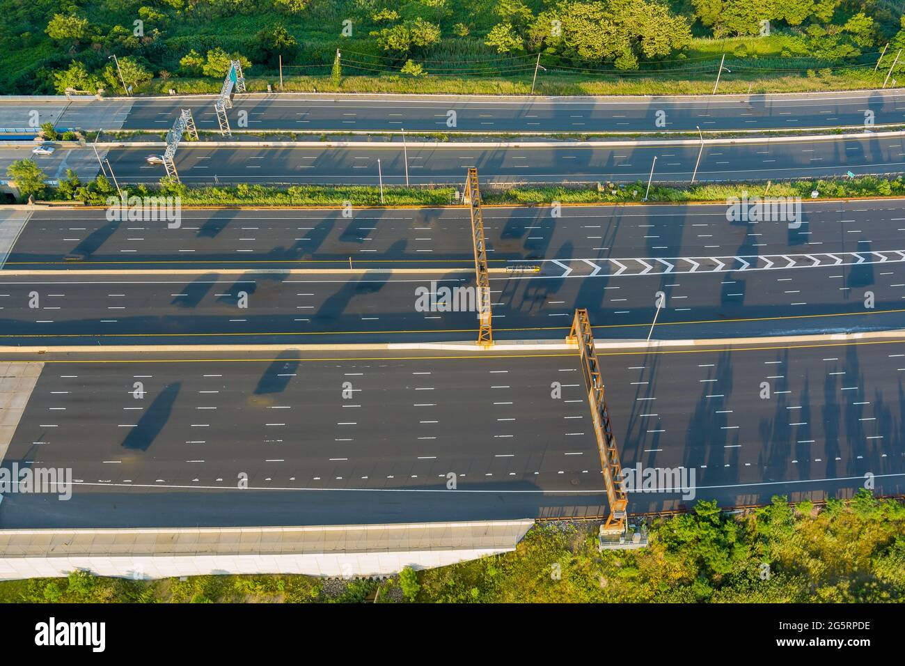 Panoramic aerial view on the Governor Alfred E. Driscoll Bridge over