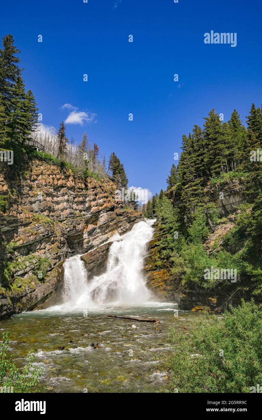 Cameron Falls, Waterton National Park, Alberta, Canada Stock Photo Alamy