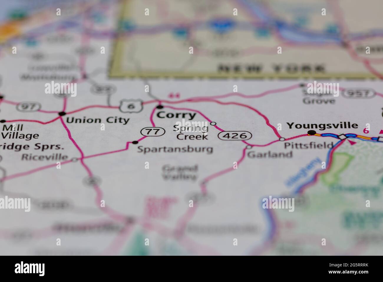 Spring Creek Pennsylvania USA shown on a Geography map or Road map Stock Photo Alamy