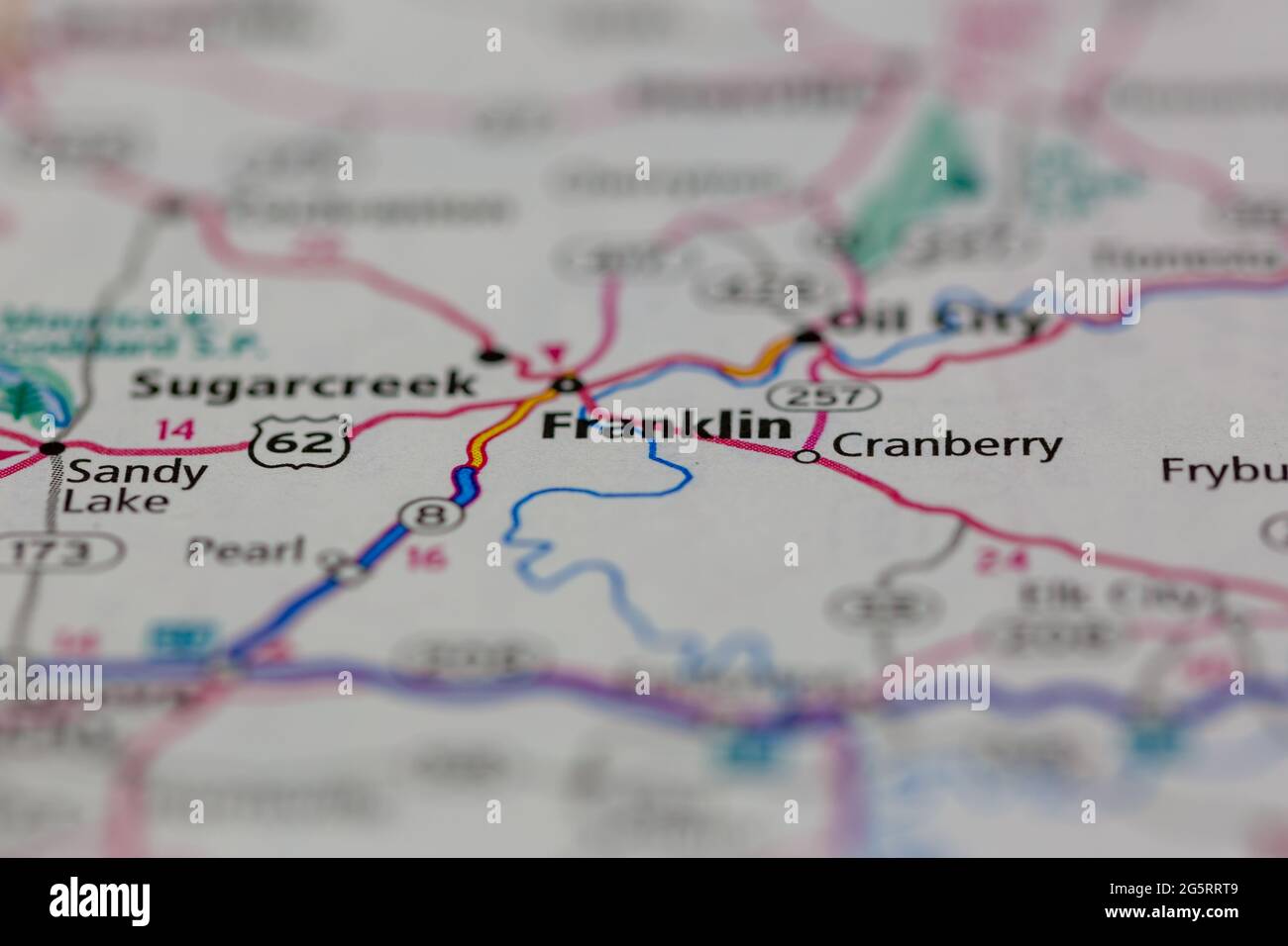 Franklin Pennsylvania USA shown on a Geography map or Road map Stock 