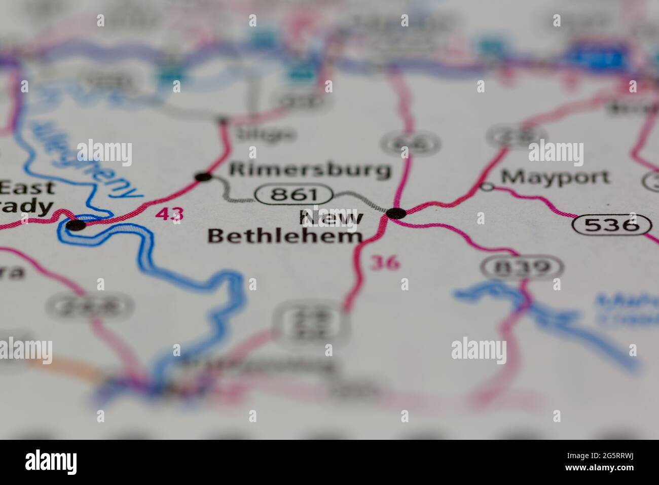 New Bethlehem Pennsylvania USA shown on a Geography map or Road map