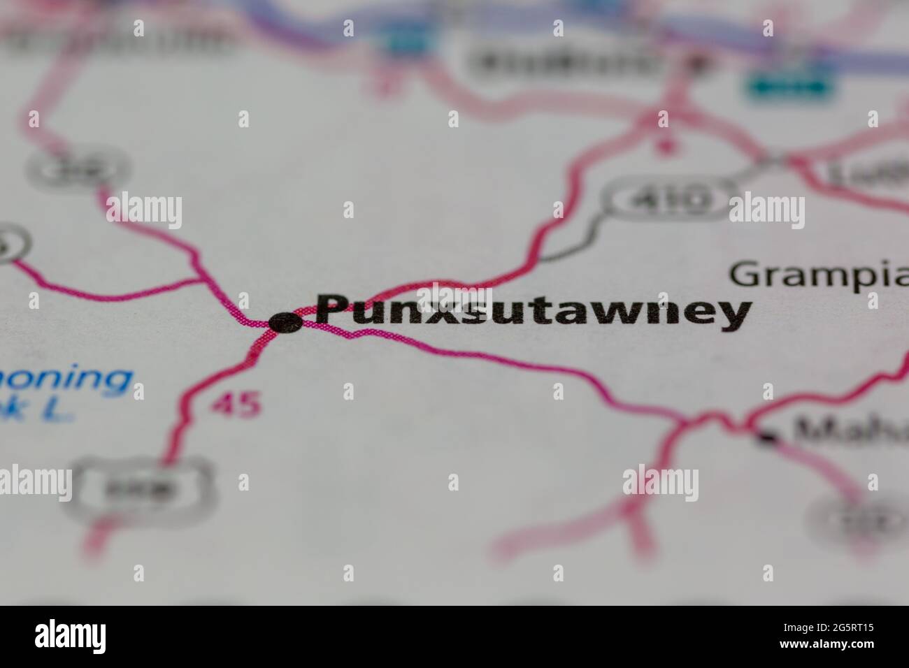 Punxsutawney Pennsylvania USA shown on a Geography map or Road map 
