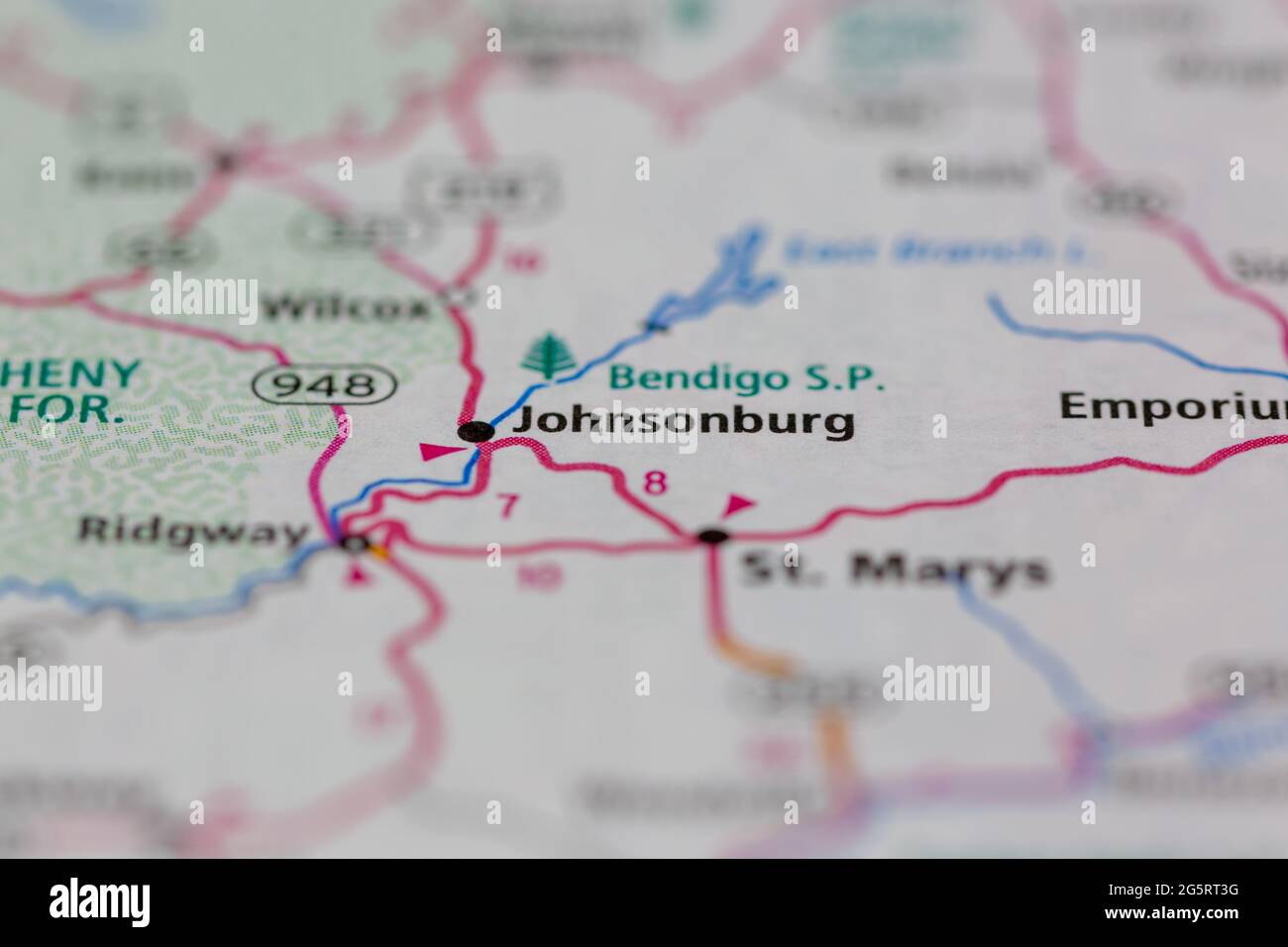 Johnsonburg on a map hires stock photography and images Alamy
