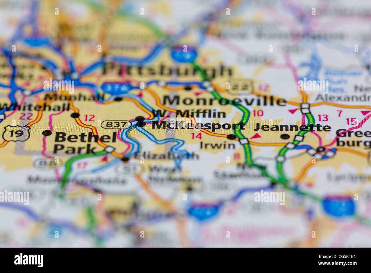 McKeesport Pennsylvania USA shown on a Geography map or Road map Stock Photo Alamy