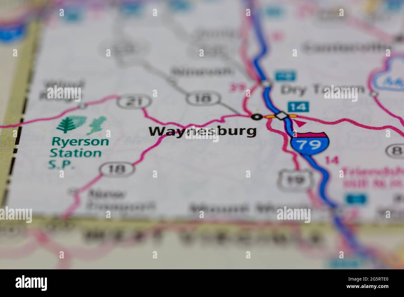 Waynesburg on a map hires stock photography and images Alamy