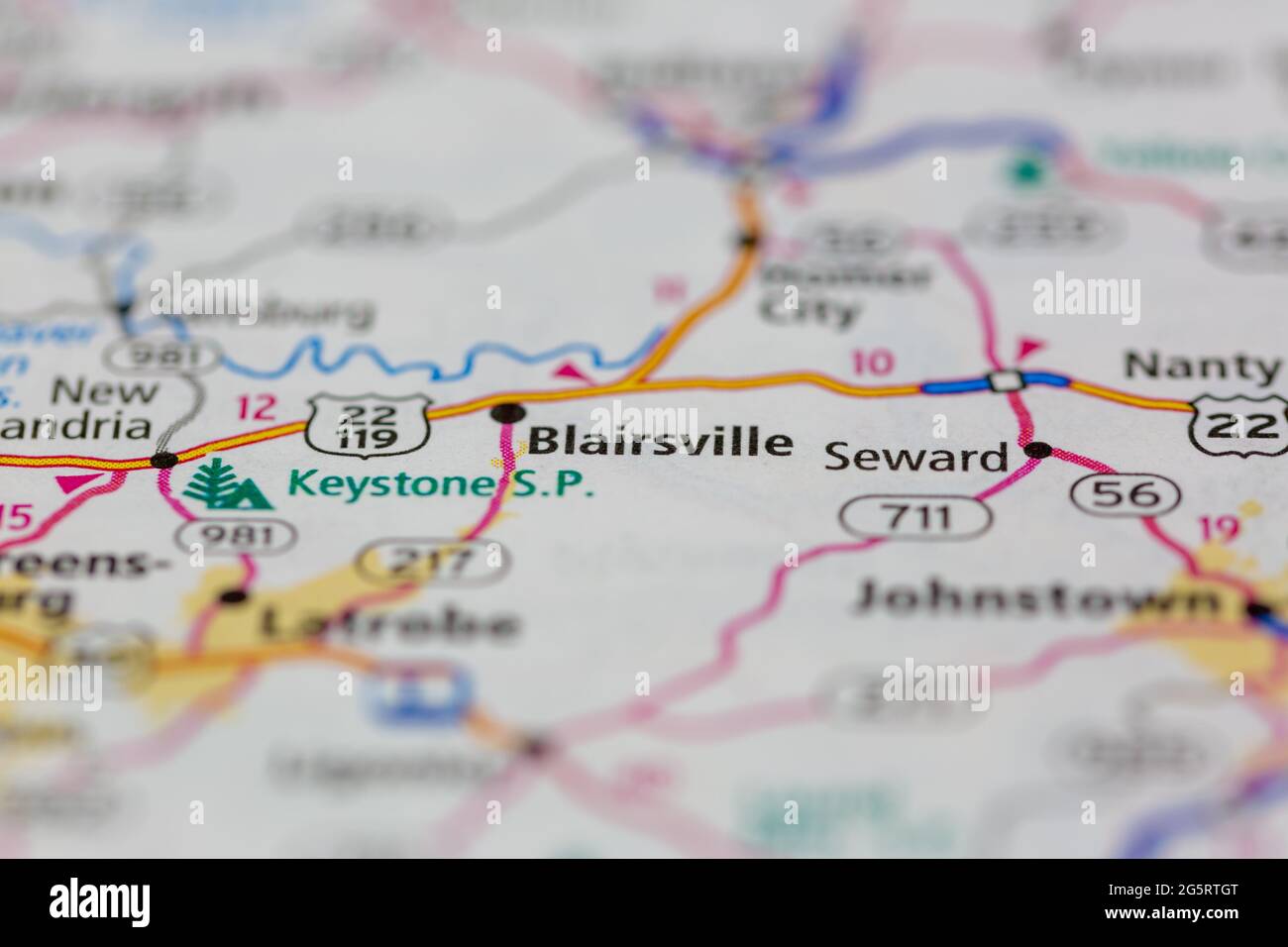 Blairsville on a map hires stock photography and images Alamy