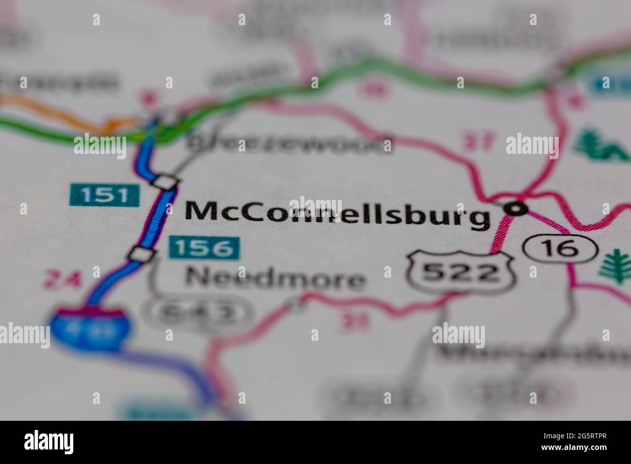 McConnellsburg Pennsylvania USA shown on a Geography map or Road map