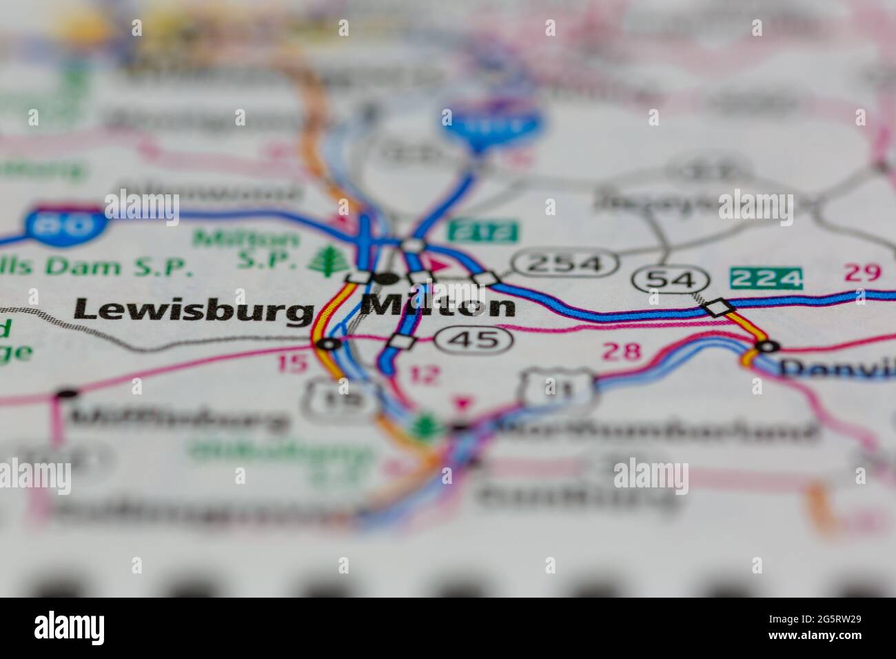 Milton Pennsylvania USA shown on a Geography map or Road map Stock