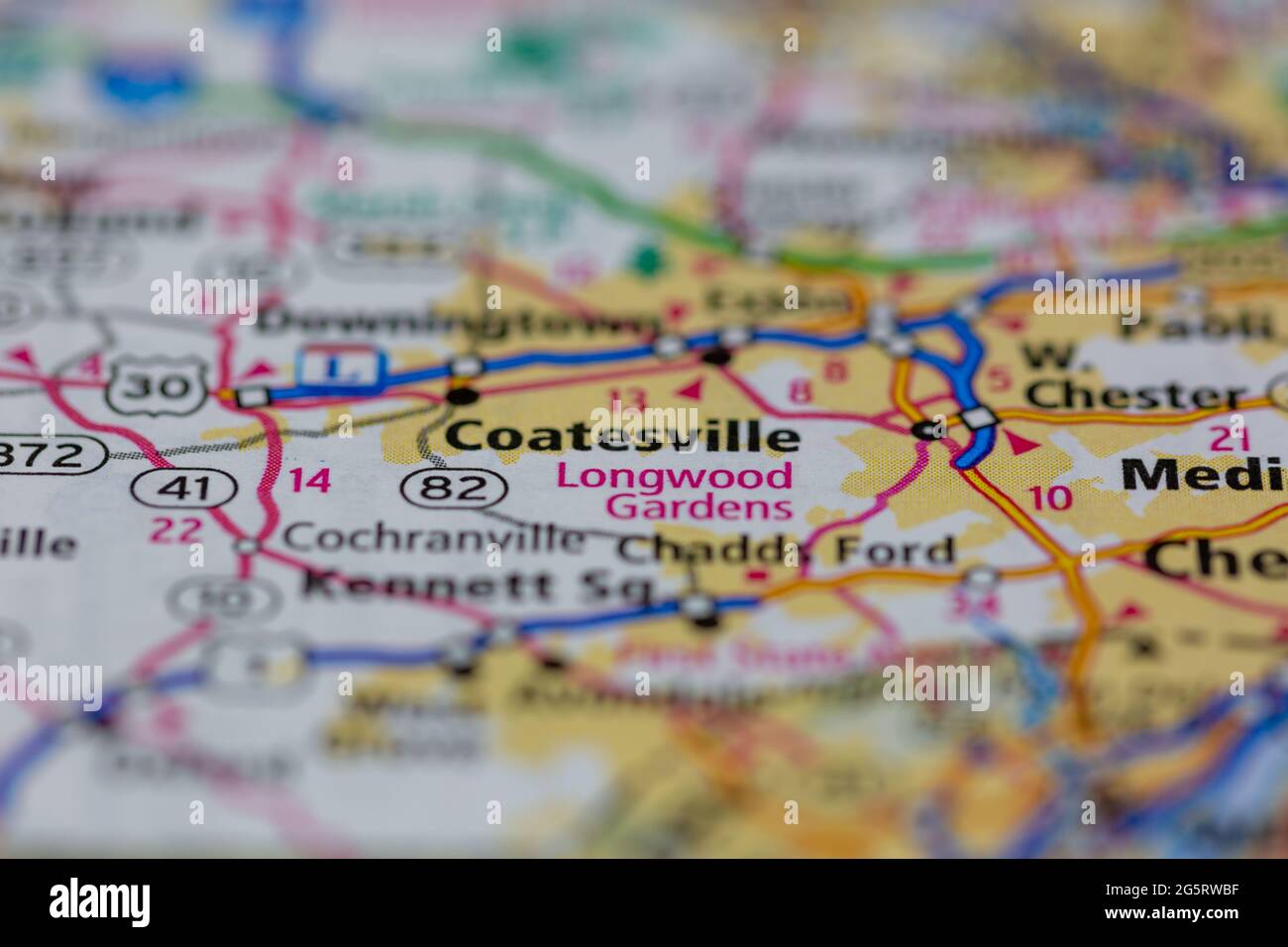 Coatesville on a map hires stock photography and images Alamy