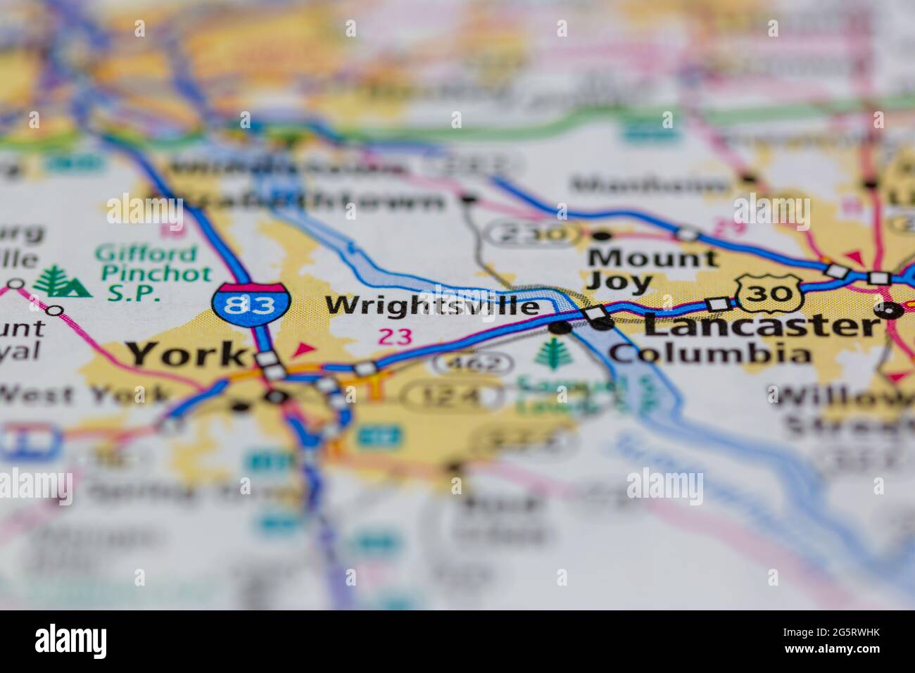 Wrightsville Pennsylvania USA shown on a Geography map or Road map