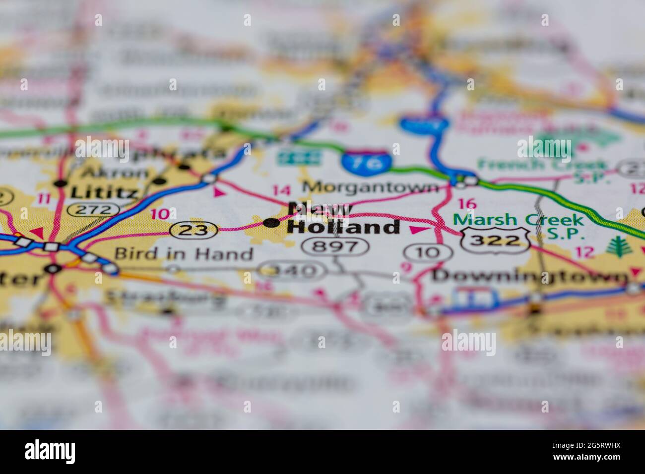 New Holland Pennsylvania USA shown on a Geography map or Road map Stock