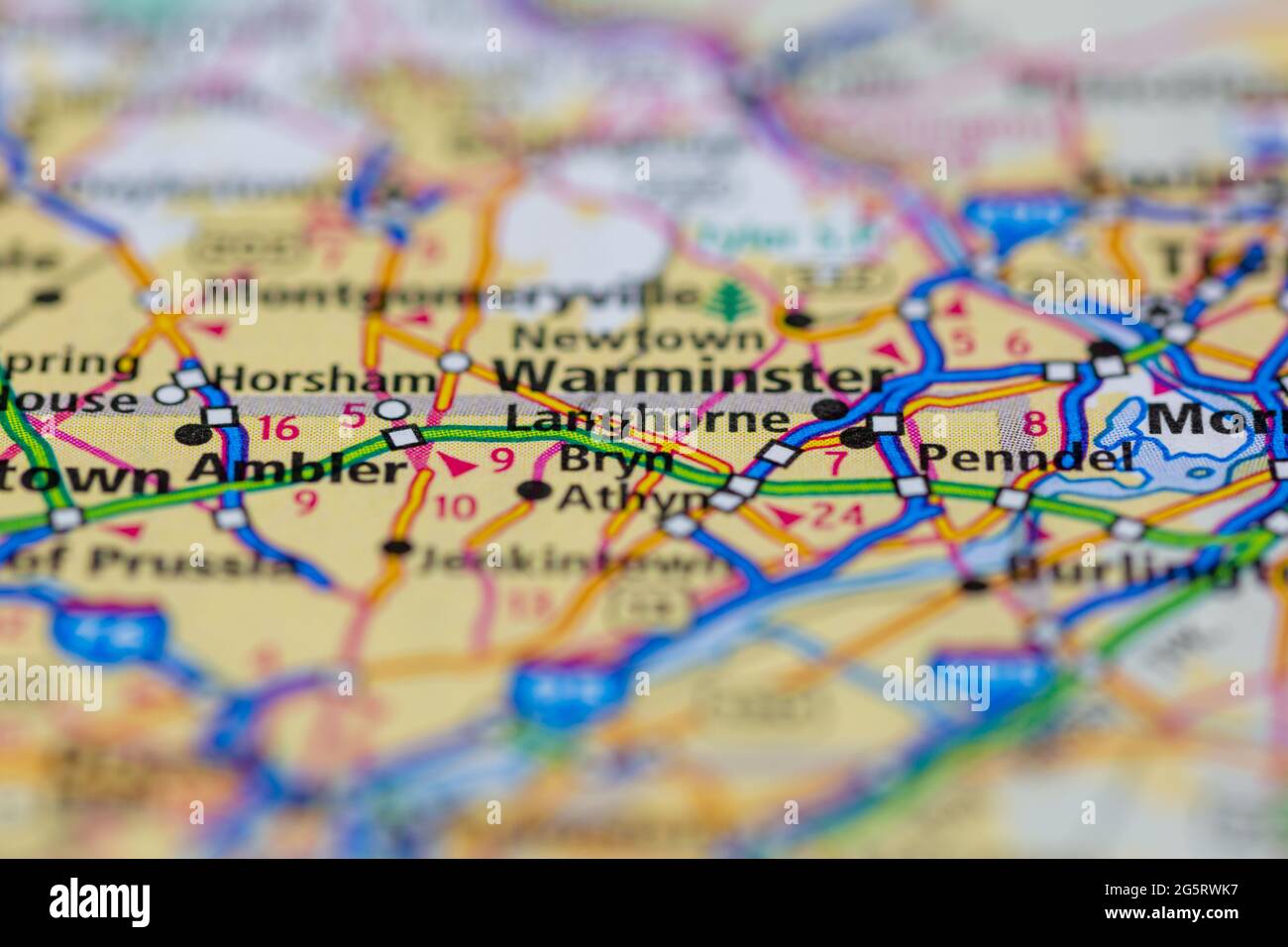 Langhorne Pennsylvania USA shown on a Geography map or Road map Stock Photo Alamy