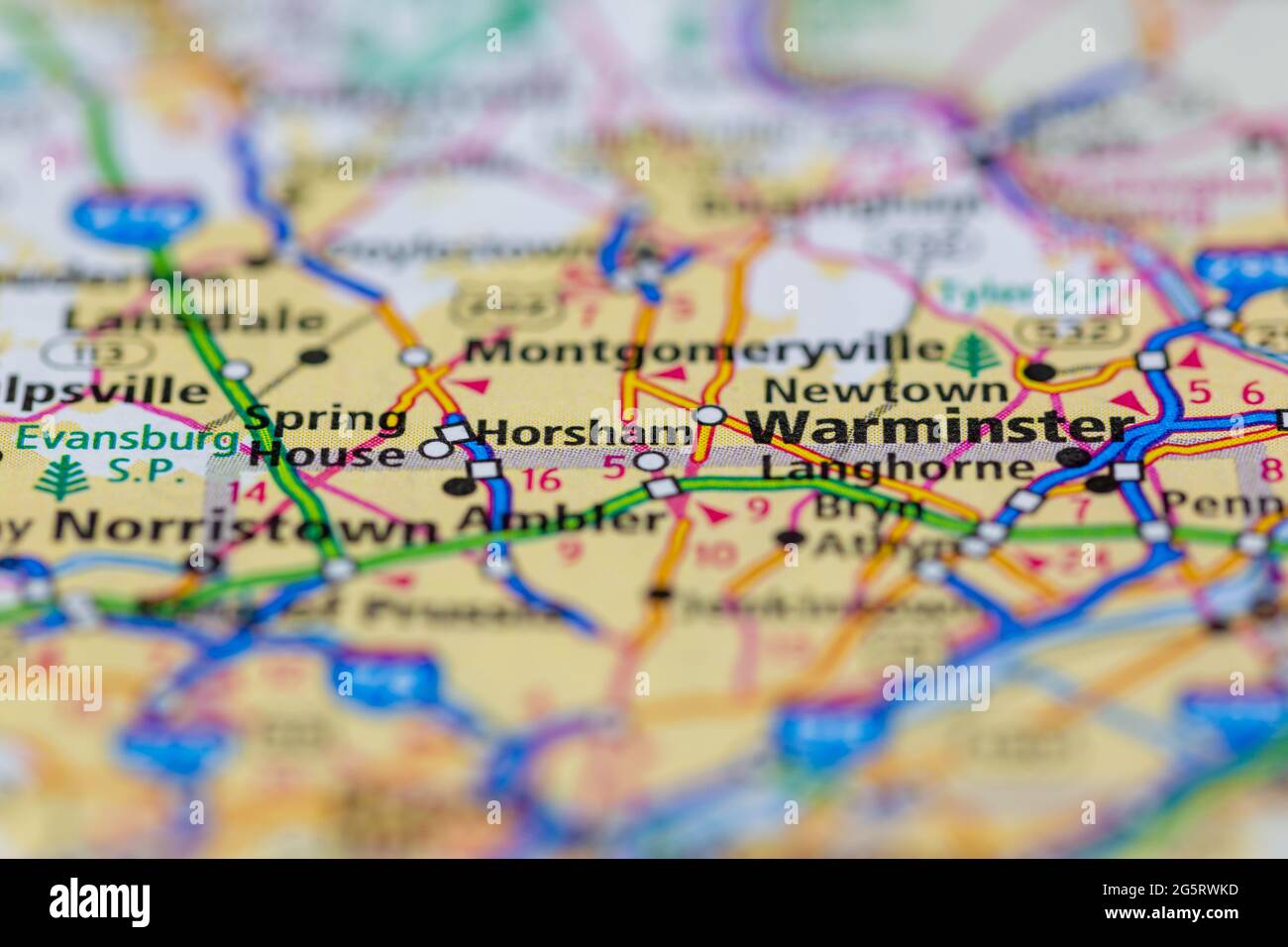 Horsham Pennsylvania USA shown on a Geography map or Road map Stock