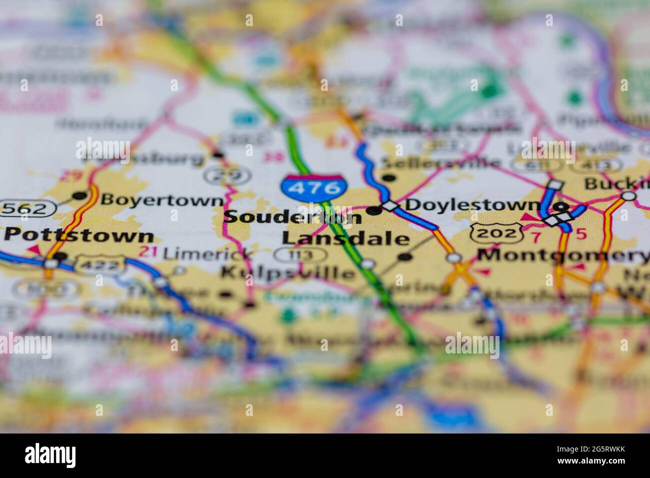 Souderton map hi-res stock photography and images - Alamy