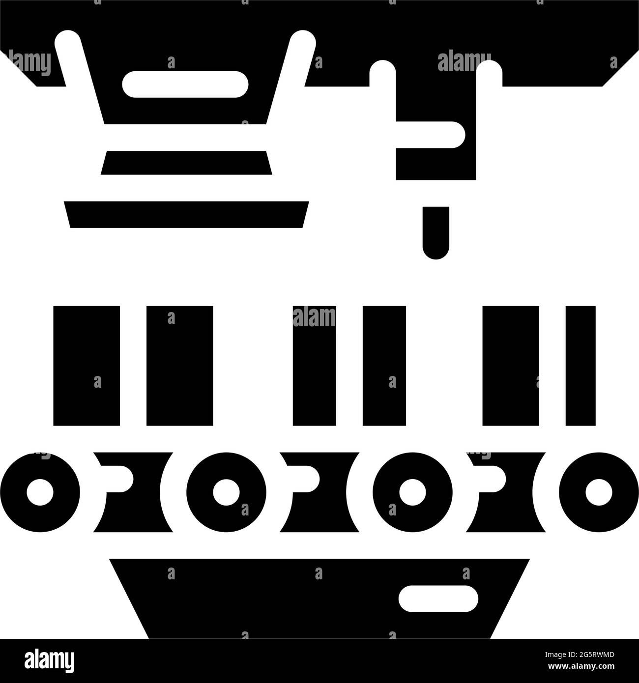 factory conveyor production glyph icon vector illustration Stock Vector ...