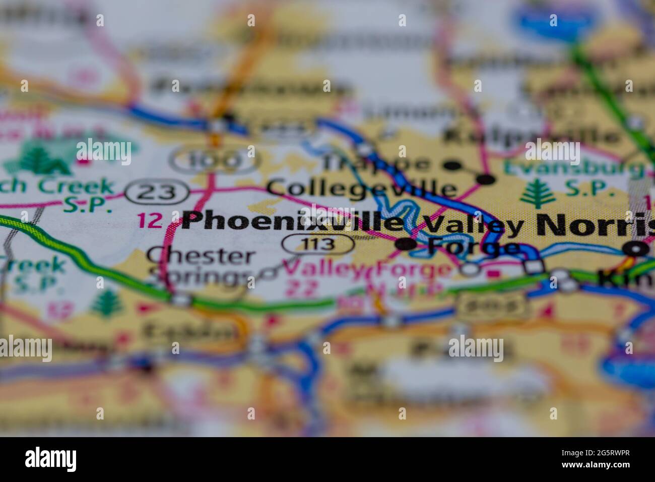 Phoenixville Pennsylvania USA shown on a Geography map or Road map