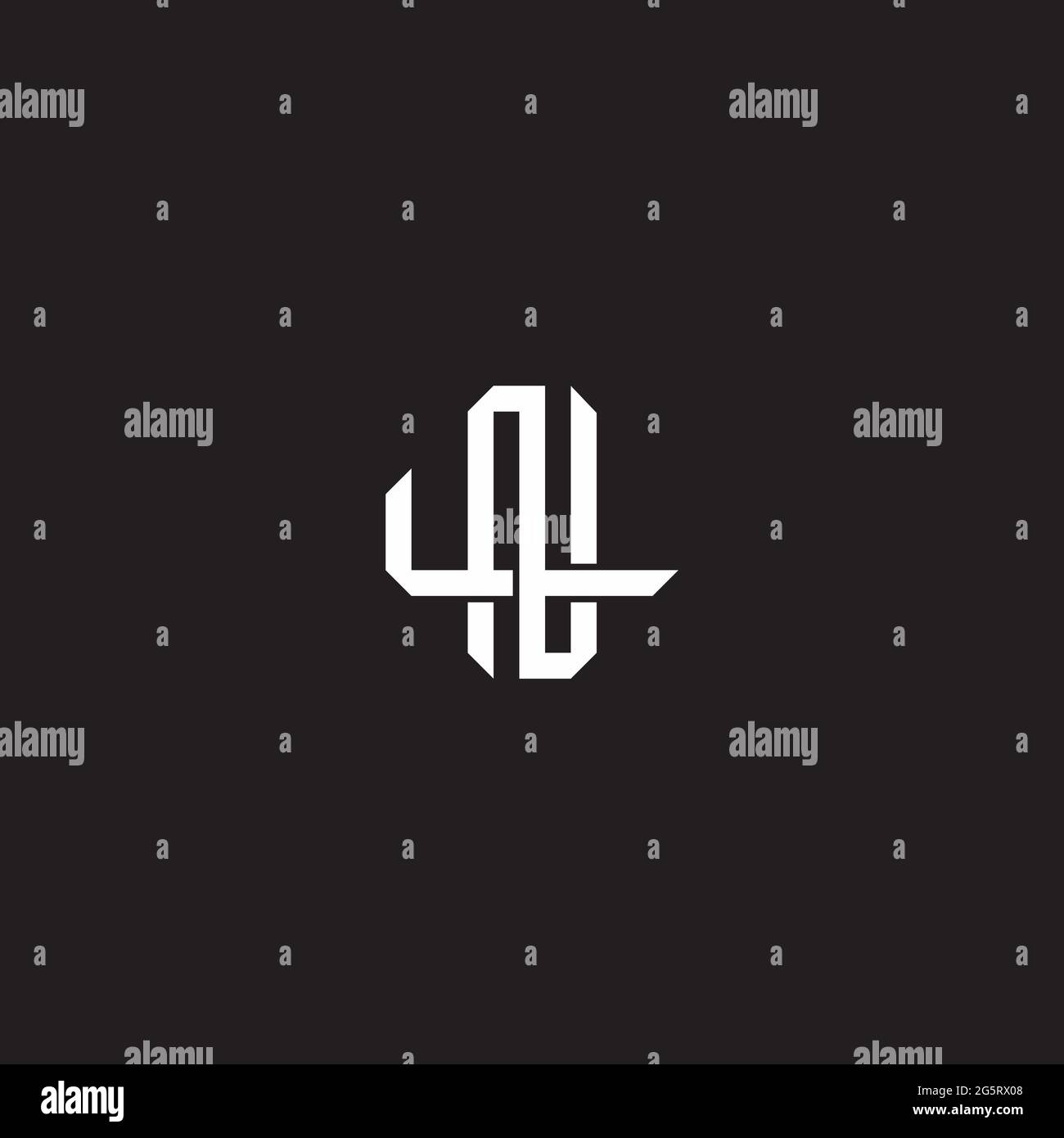 Initial letter overlapping interlock logo monogram line art style isolated on black background template Stock Vector