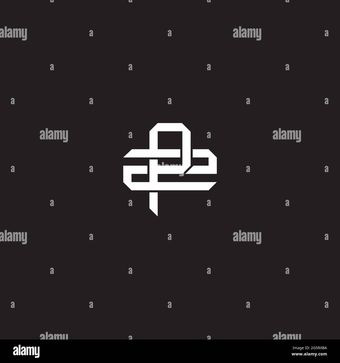 Initial letter overlapping interlock logo monogram line art style isolated on black background template Stock Vector