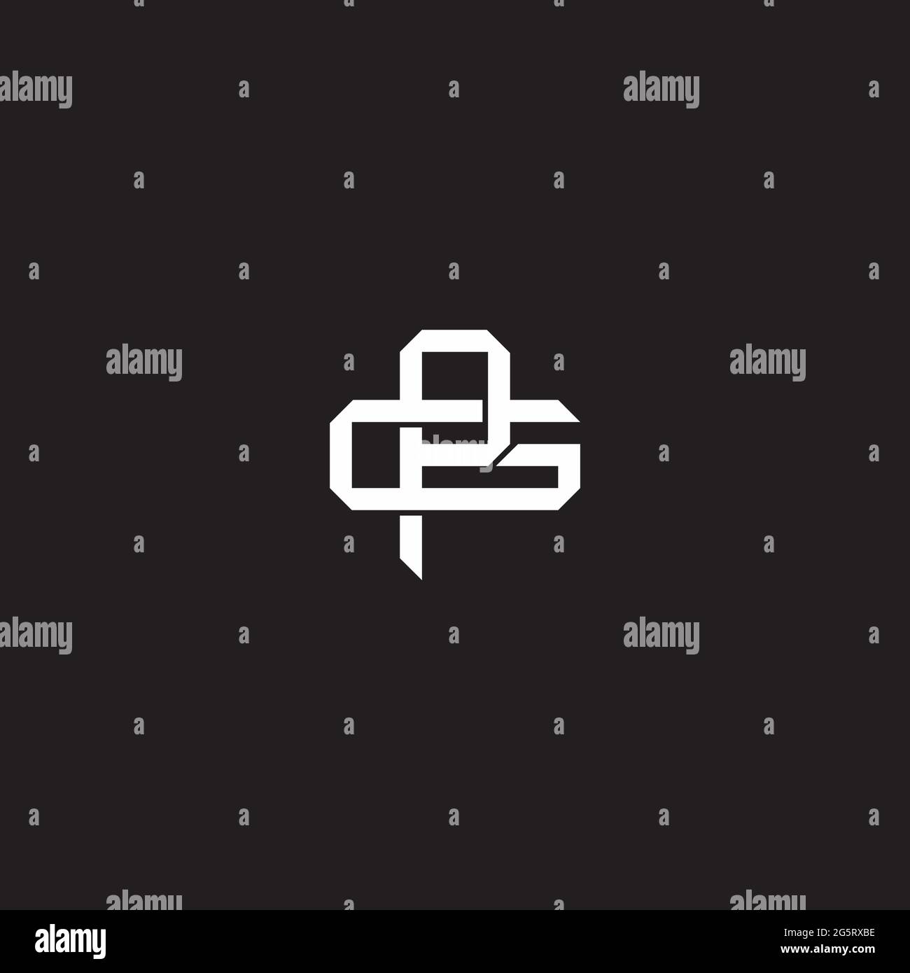 Initial letter overlapping interlock logo monogram line art style isolated on black background template Stock Vector