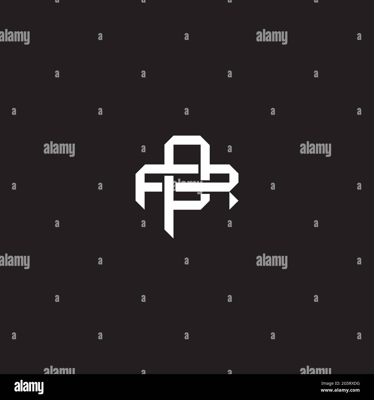 Initial letter overlapping interlock logo monogram line art style isolated on black background template Stock Vector