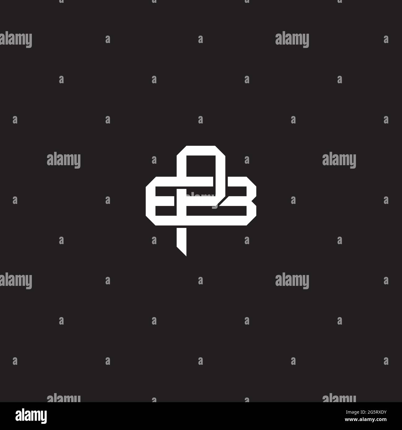 Initial letter overlapping interlock logo monogram line art style isolated on black background template Stock Vector