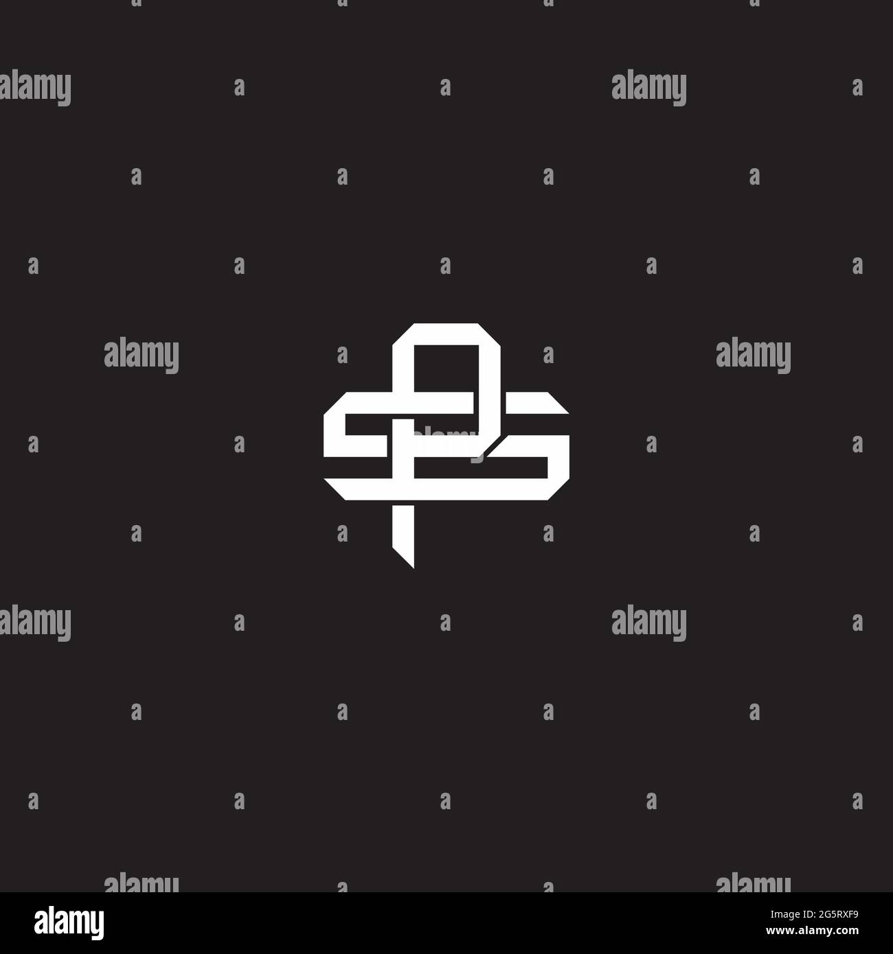 Initial letter overlapping interlock logo monogram line art style isolated on black background template Stock Vector