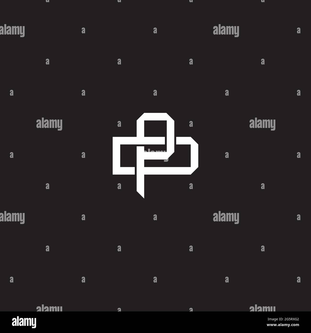 Initial letter overlapping interlock logo monogram line art style isolated on black background template Stock Vector